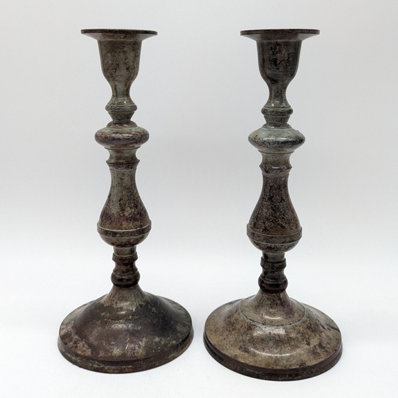 Vintage 8 inch candlestick set of 2 - Picture 1 of 11